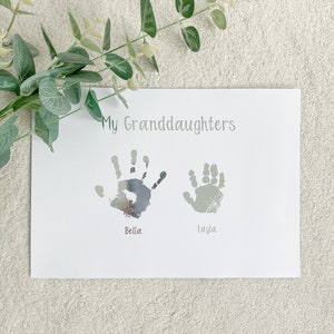 Childrens Handprints - Baby handprint - Handprint keepsake - Handprint foil print - Newborn keepsake - Babys prints - New baby print