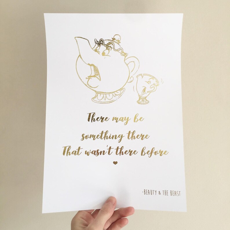 Walt Disney Quote Nursery Print Real Foil Mrs Potts And Chip Walt Disney Foil Print Beauty And The Beast Foil Print Home Decor Wall Decor Jan Takayama Com