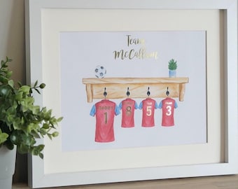 Personalised Football print - Grandads Dream Team - football print - daddy number 1 print - personalised fathers day gift - Football gift