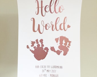 Neugeborenen Handabdruck Geschenk, Baby Handabdruck, Baby Handabdruck, Handabdruck Andenken, Handabdruck Foliendruck, Neugeborenen Andenken, Baby's Prints