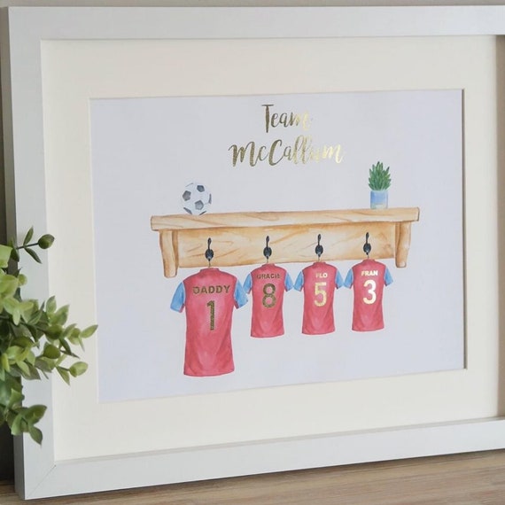 Details about   Personalised Father and Son Football Print Fathers Day Gift Dad Present