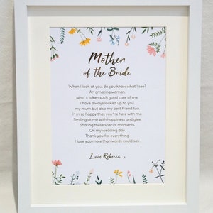 Regalo per la madre della sposa, stampa laminata per la madre della sposa, regalo per la madre della sposa, regalo per la madre della sposa, regalo di nozze personalizzato