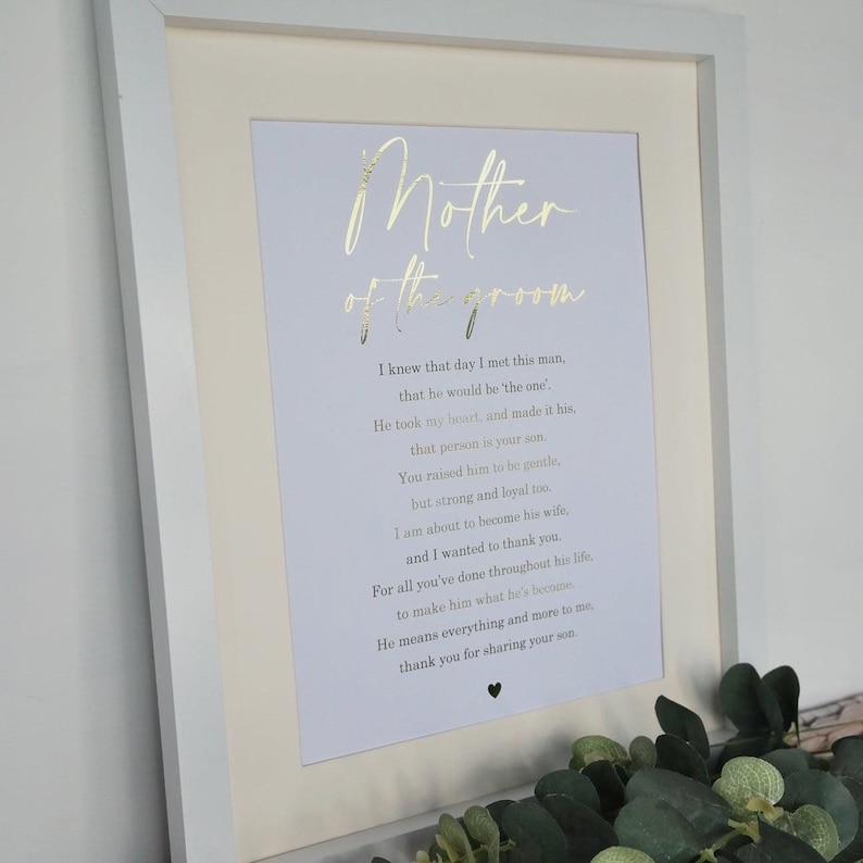 Mother of the groom Print, mother of the groom Foil Print, Gift For mother of the groom, Mother of the groom Gift, wedding gift wedding poem image 7