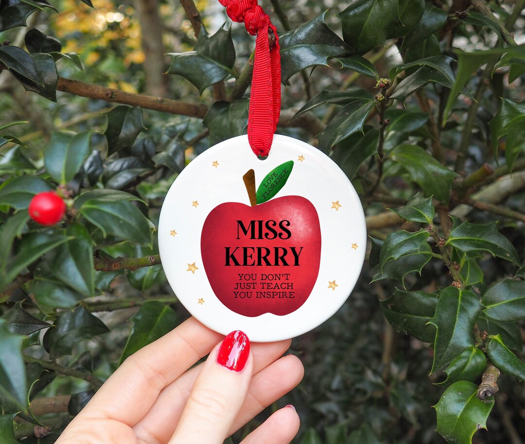 Personalised Teacher Christmas Tree Ornament, Personalised Teacher Christmas Gift, Christmas