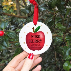 Personalised Teacher Christmas Tree Ornament, Personalised Teacher Christmas Gift, Christmas Gift for Teacher, Christmas Bauble for Teacher
