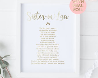 Sister in law Wedding print - Sister in law to be gift - Sister print - Wedding Sister in law gift - gift for sister wedding