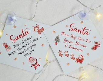 Santa Stop Here Sign - Santa stop sign - Santa window sign - personalised Christmas sign - personalised Christmas decor - Father Christmas