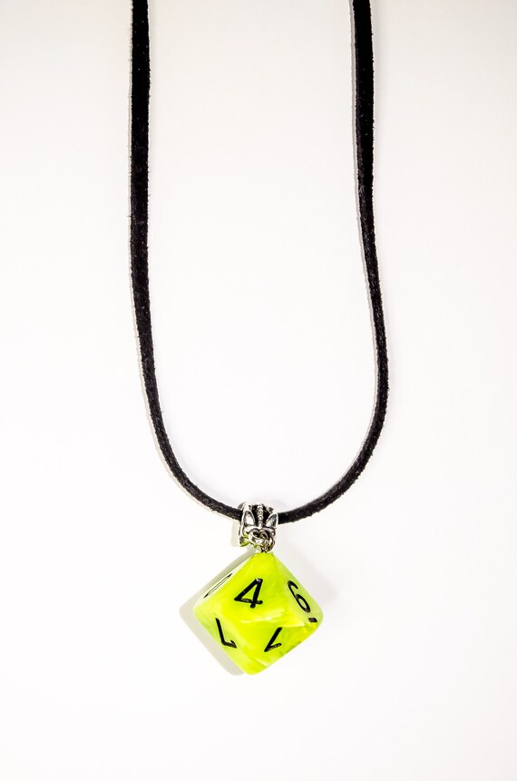 D D D10 Necklace Neon Yellow Marble Jewelry Dnd Pendant Dice Necklace Geek Gift Gamer Dnd Jewelry Etsy Canada
