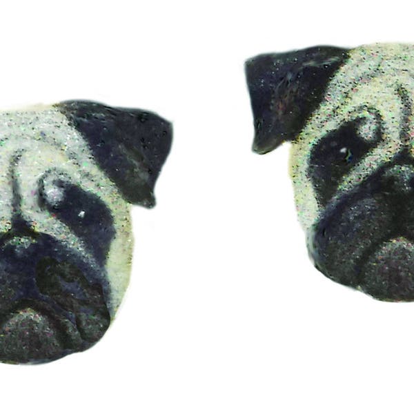 Pug Post Earrings Fawn colored Very Small