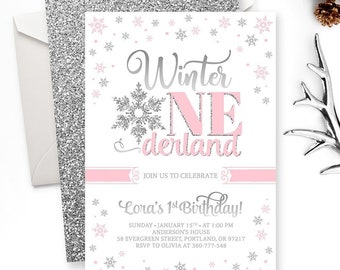 Winter Onederland Invitation Etsy