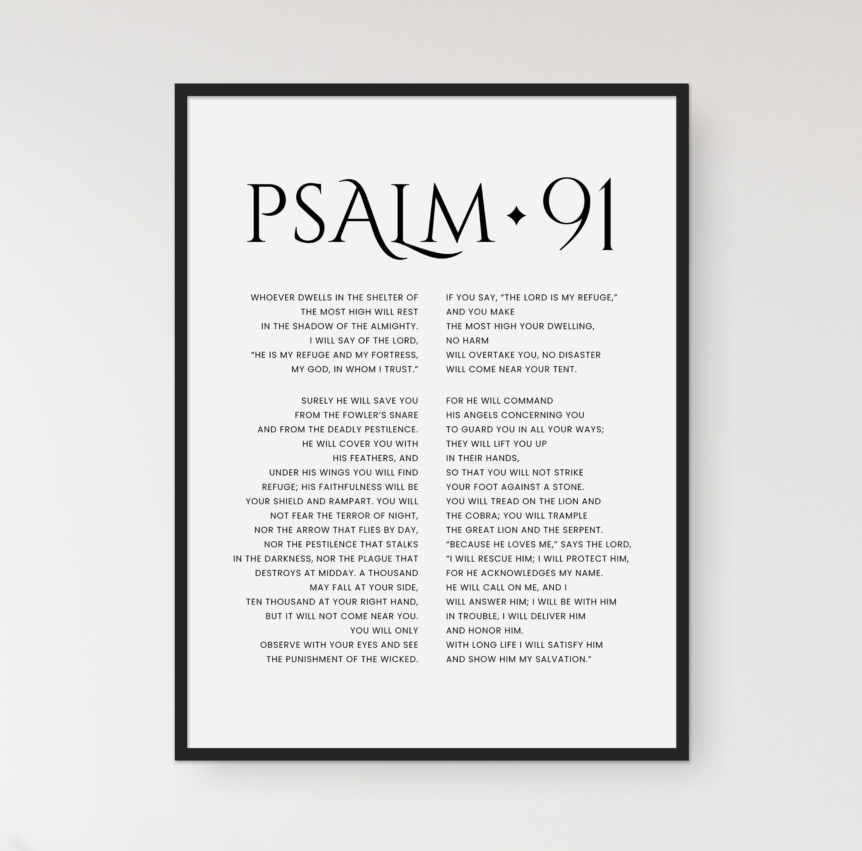 Psalm 91 Printable Bible Verse Wall Art Scripture Digital Etsy