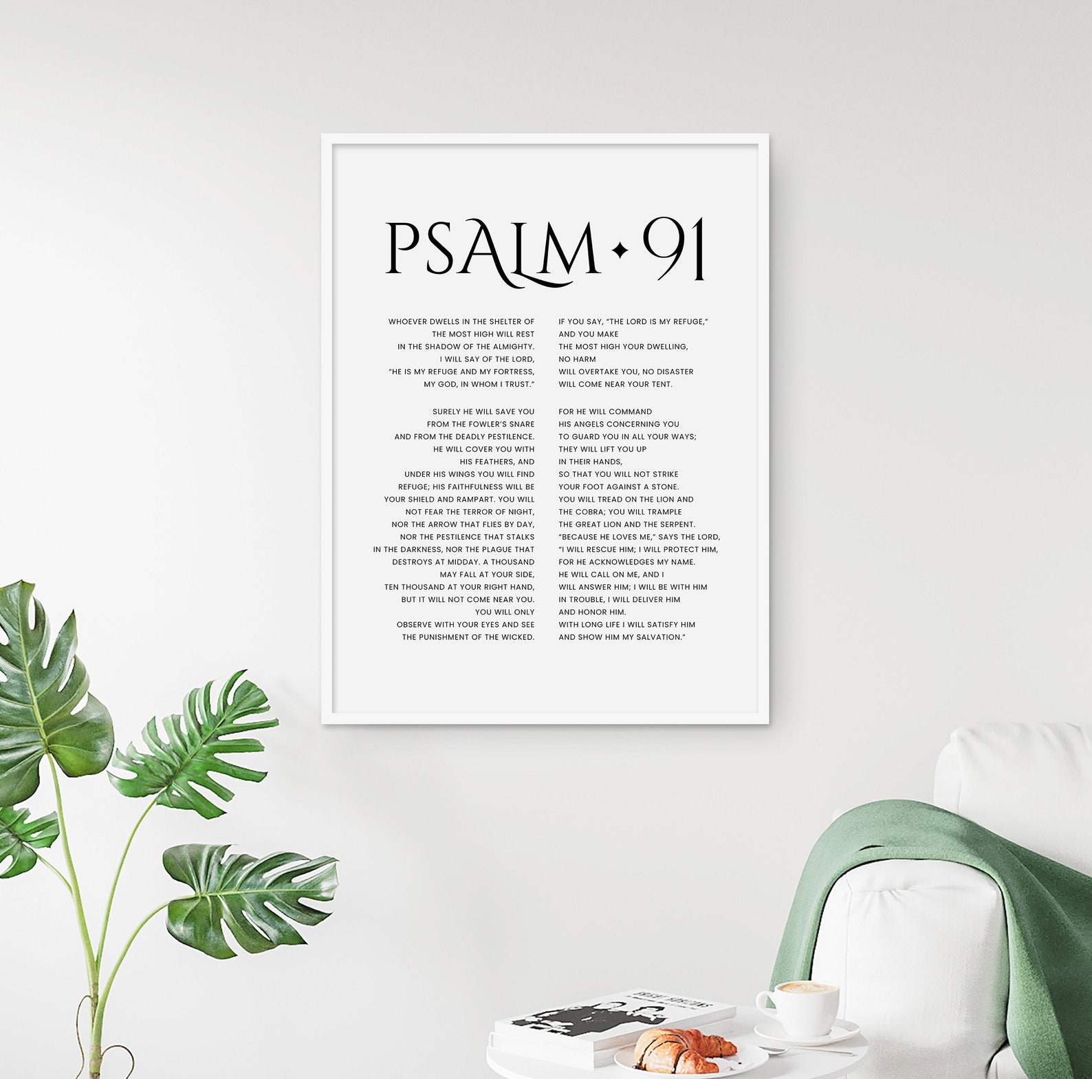 Psalm 91 Printable Bible Verse Wall Art Scripture Digital | Etsy
