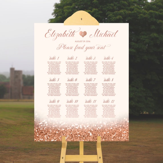 Wedding Reception Table Seating Chart