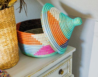 Gitzell Multicolor lidded baskets -1each