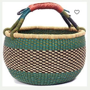 Gitzell FairTrade- Teal, Torquise and black basket