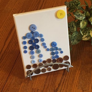 Button art - Canvas button art - Button wall art - Gift idea - home decor - office decor - contemporary art - abstract button art - buttons
