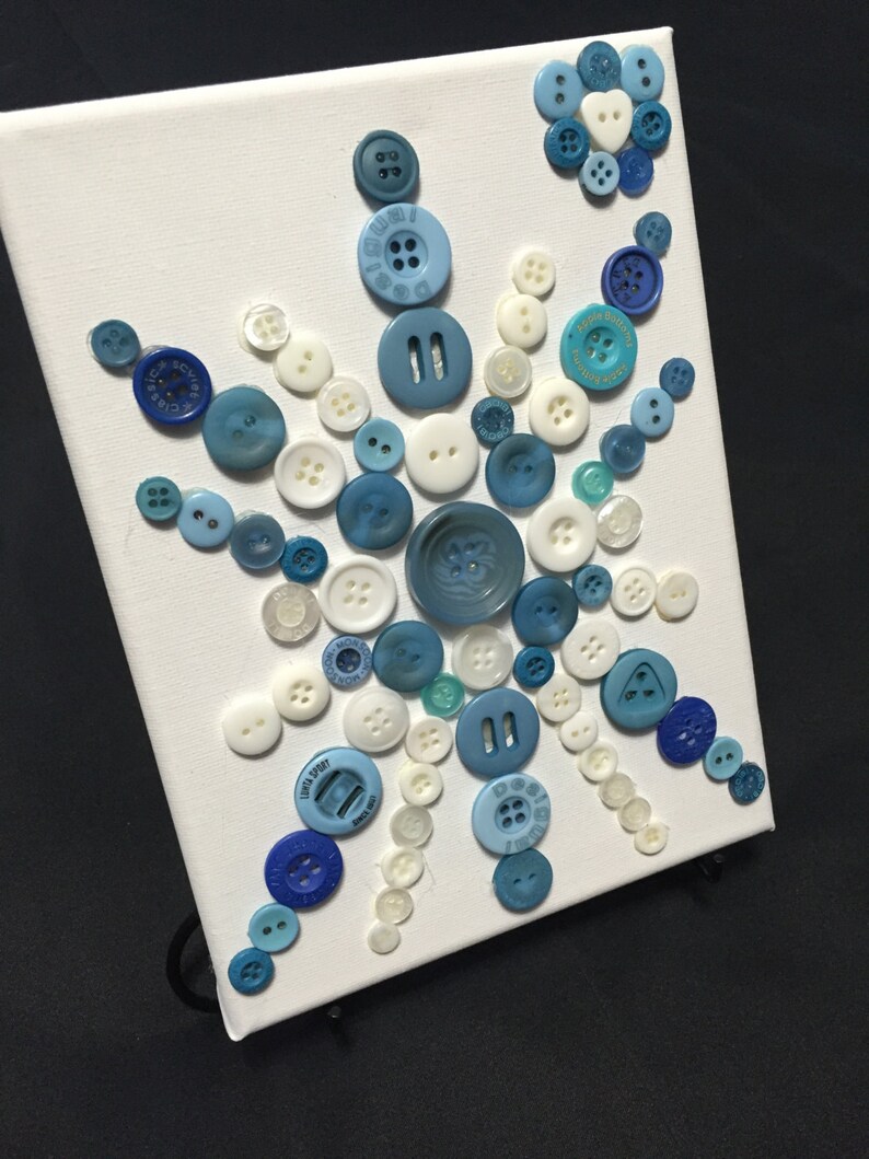 Button Art Canvas Button Art Button Wall Art Gift Idea Home Decor