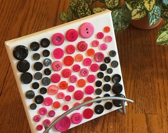 Button art - Canvas button art - Button wall art - Gift idea - home decor - office decor - contemporary art - abstract button art - buttons