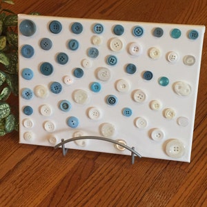 Button art - Button craft - Buttons on canvas - Button wall art - Canvas button art - abstract button art - handmade - gift idea - craft