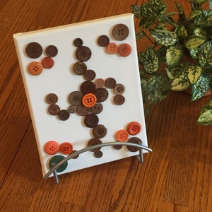 Button art, Gift idea, button craft, wall art, Canvas button art abstract button art, abstract, craft, brown, abstract art, wall hangin