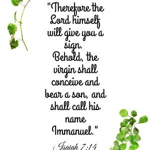 Isaiah 7:14 Bible Verse Ivy Design Digital Download