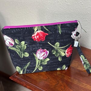 Bolsa floral para projeto de tricô/crochê/presente