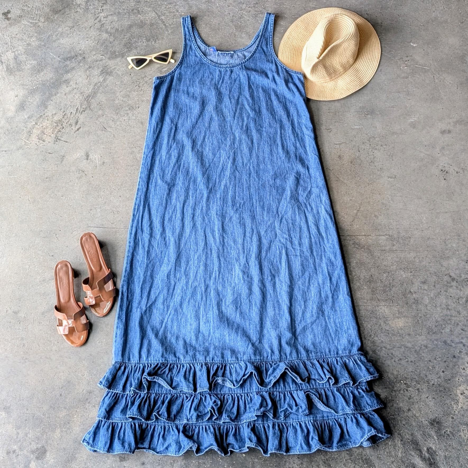 green emerald velvet dress Floerns Women's Ruffle Trim Sleeveless Tank Denim Dress Vacation Scoop Neck  Jean Dresses Blue X-Small at Amazon Women's Clothing store