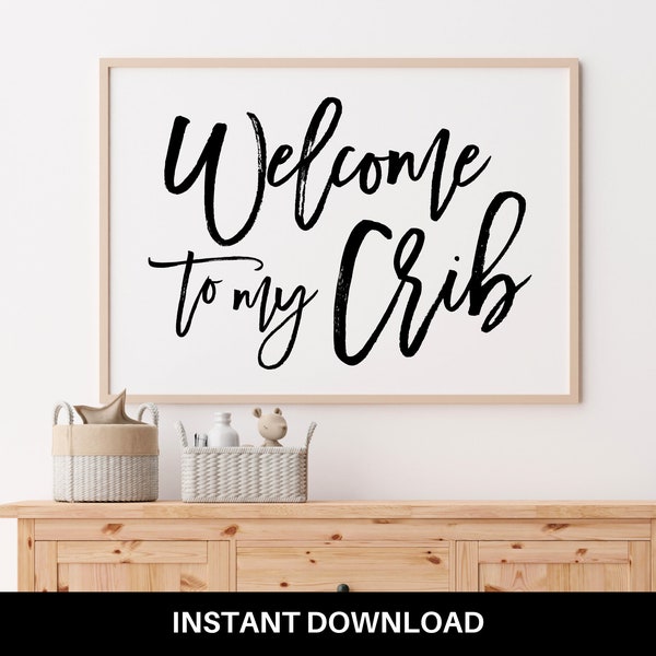 Baby Shower Giftful | Babyroom Decorating | Nurserydecorating | Baby Crib Sign | Welcome To My Crib | Kidsroom Decor | Giftfor-nursery