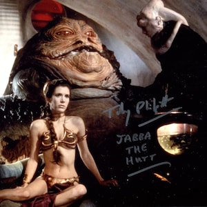 Toby Philpott Hand Signed 8x10 Star Wars Photo as Jabba The Hutt. Includes Starleague Certification and proof of signing.