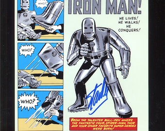 Stan Lee ondertekende Iron Man 'Tales of Suspense 39'-foto met FE-certificering en bewijs