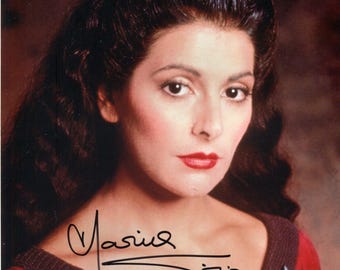 Marina Sirtis Signed 8x10 as Deanna Troi From Star Trek TNG. Includes Fanexpo Certification