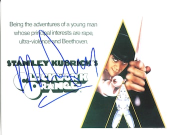 Malcolm McDowell Signed A Clockwork Orange 8x10 as Alex. With Fanexpo Certification and proof