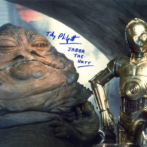 Toby Philpott Signed Jabba The Hutt Star Wars 8x10 Photo