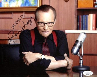 Larry King Hand Signed JSA certified 8x10 photo from &#39;Larry King Live&#39; CNN