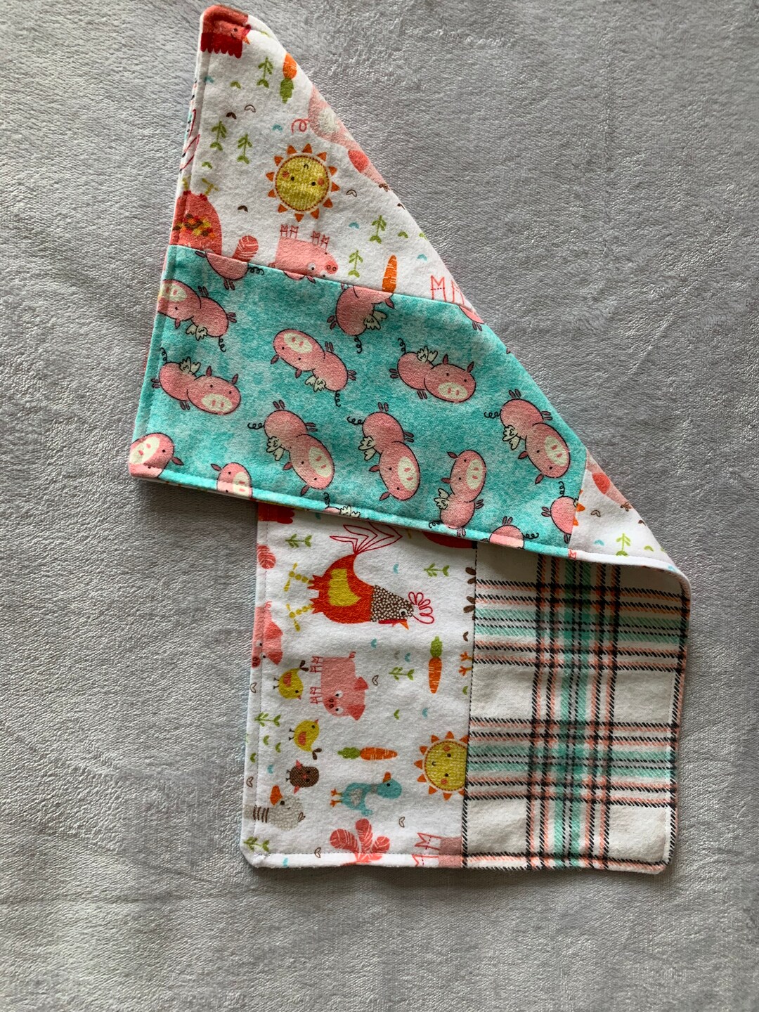 Colorful Farm Animal Burp Rag - Etsy