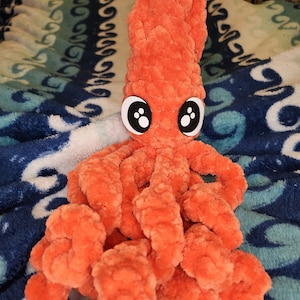 Handmade Crochet Squid Plushie: A Cuddly Creature from the Deep Blue