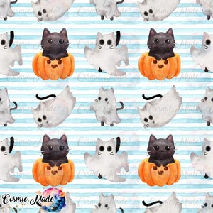 Gatos listrados de Halloween Download digital SEM EMENDA