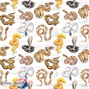 Watercolor Snake SEAMLESS Digital File