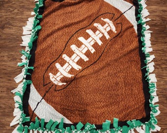 Football Tie Blanket, Sports Themed Throw, 50x39