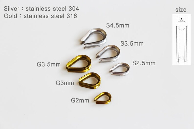 Thimble for paracord and rope S3.5mm 1Lot10pcs