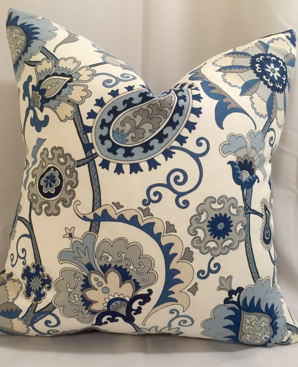 Indigo Blue and Gray Pillow Indigo Decorative Pillow Indigo Etsy