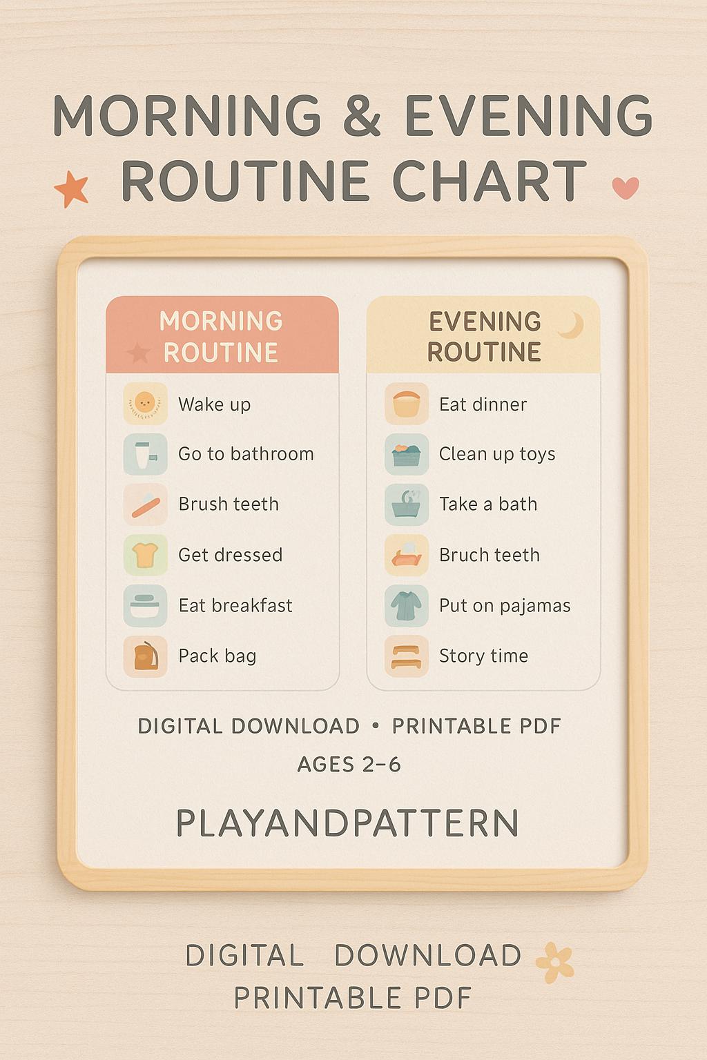Printable Children's Routine Charts - Visual Schedules for Toddlers ...