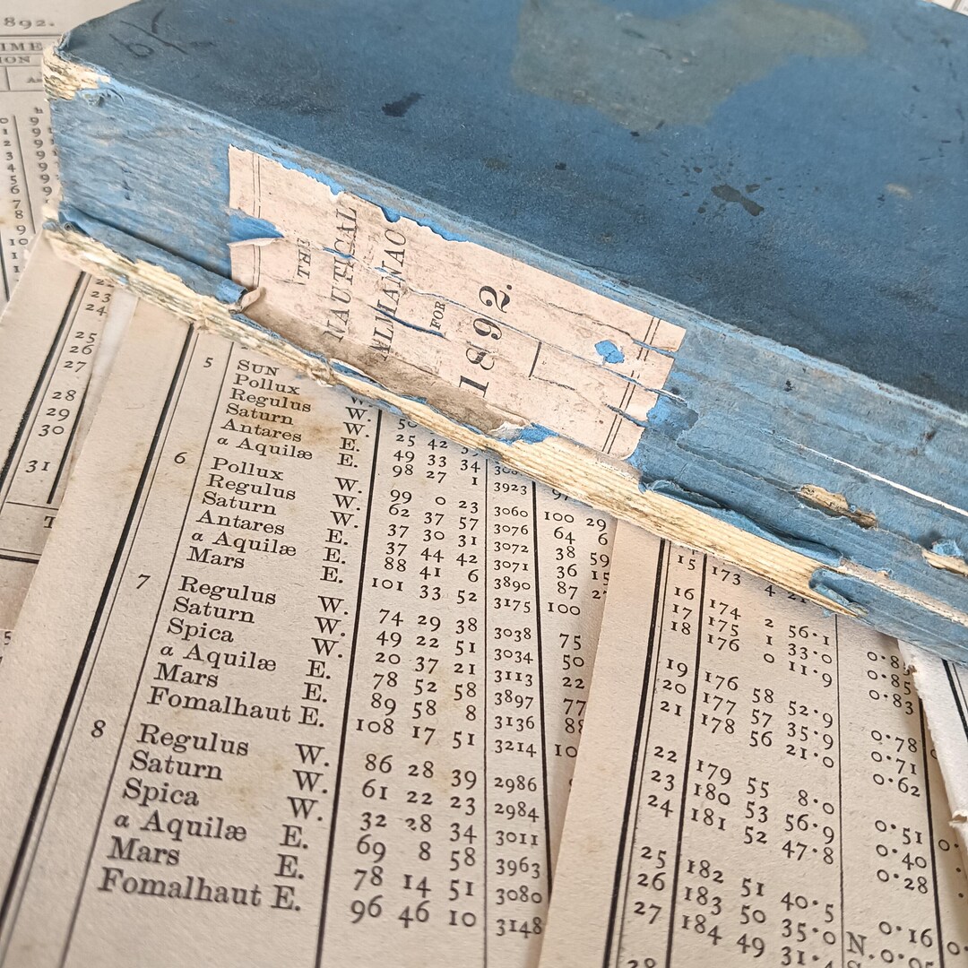 1892 Nautical Almanac Pages X 12 Junk Journals, Collage, Numbers - Etsy