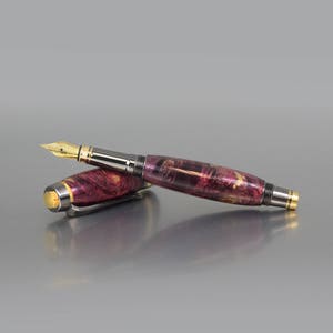 Mauve Buckeye Burl - Distinguierter handgemachter Stift - Exekutiv Füllfederhalter