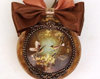 Christmas Tree Decoration, handmade ornament, Xmas ball in gift box