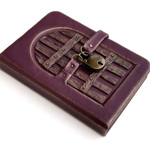 Lockable leather notebook with door, Graduation gift, personalized journal, diary with lock and key