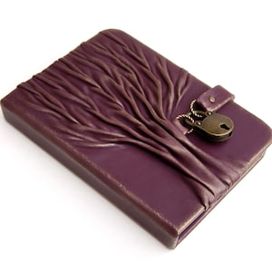 Leather journal with lock tree of life