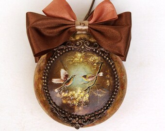 Christmas Tree Decoration, handmade ornament, Xmas ball in gift box