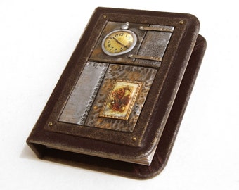 Steampunk Leder Tasche Notizbuch, personalisierte Zeitschrift, Handgefertigtes Skizzenbuch, Künstler Geschenke