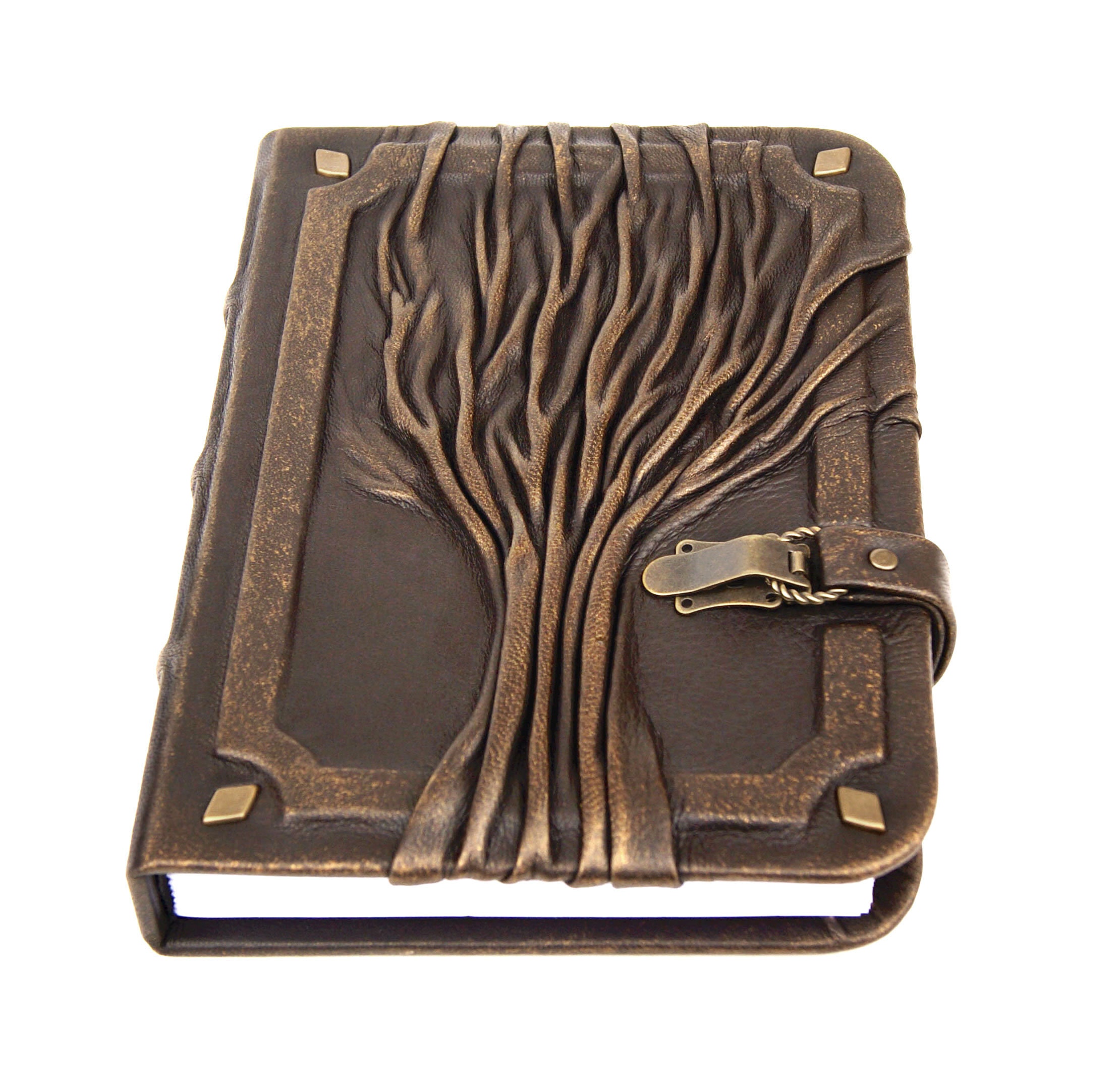 Leather journal with tree of life personalized notebook Etsy